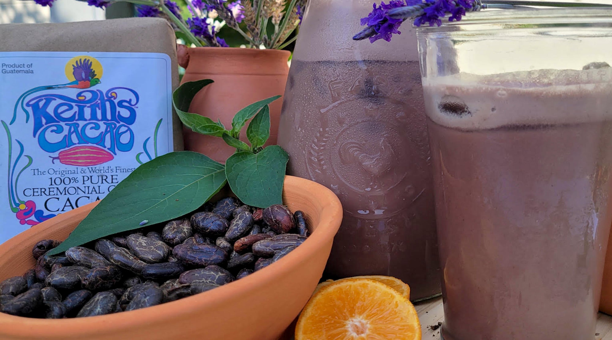 Iced Lavender Tangerine Cacao Elixir!
